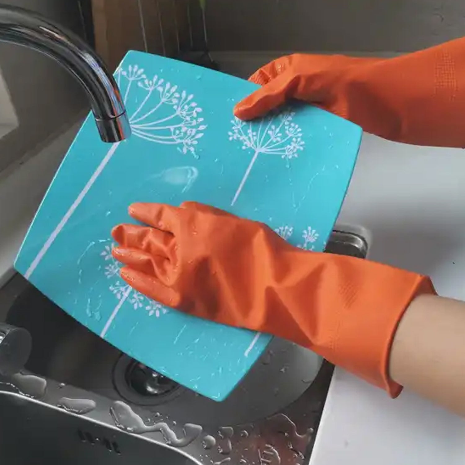 0621 Multipurpose Rubber Reusable Cleaning Gloves, Reusable Rubber Hand Gloves I Latex Safety Gloves I for Washing I Cleaning Kitchen I Gardening I Sanitation I Wet and Dry Use Orange Gloves (1 Pair 40 Gm) 0621 Multipurpose Rubber Reusable Cleaning Gloves, Reusable Rubber Hand Gloves I Latex Safety Gloves I for Washing I Cleaning Kitchen I Gardening I Sanitation I Wet and Dry Use Orange Gloves (1 Pair 40 Gm)
